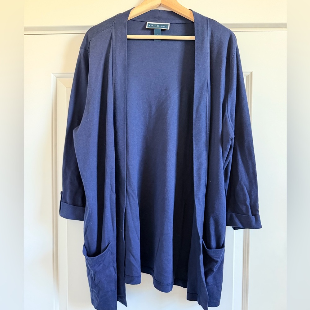 Karen Scott Deep Blue Women's Cardigan